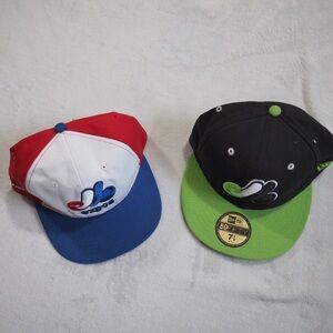 2/Montréal Expo hat one 59fifty Sz 7 1/4 one promo Bud Sz OS